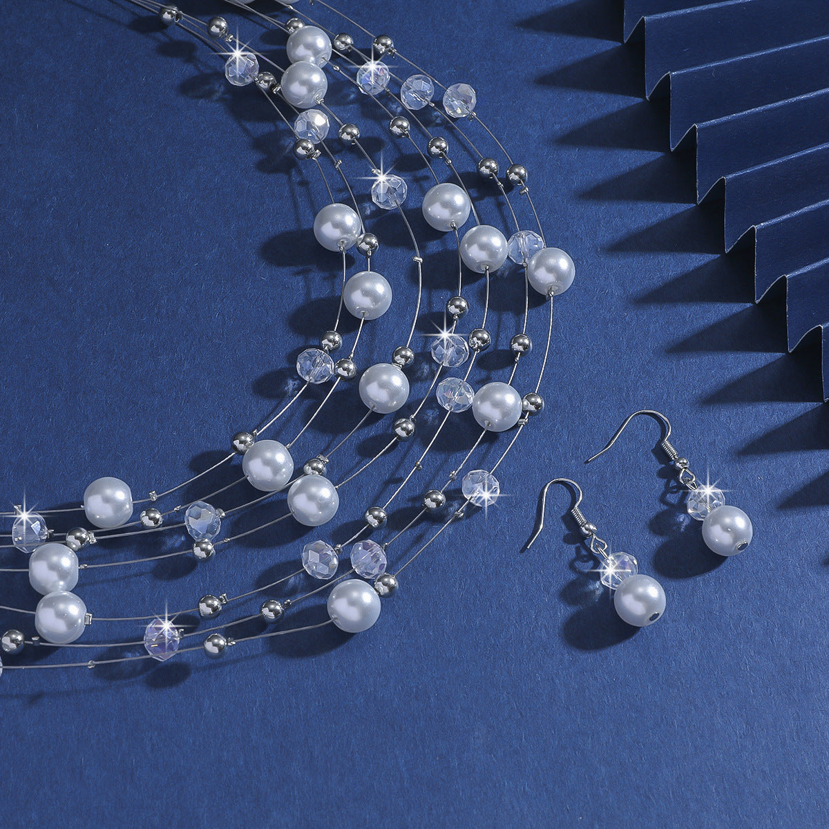 Women's Gorgeous Fashion Love Pink Beaded Simple Graceful Jewelry Set