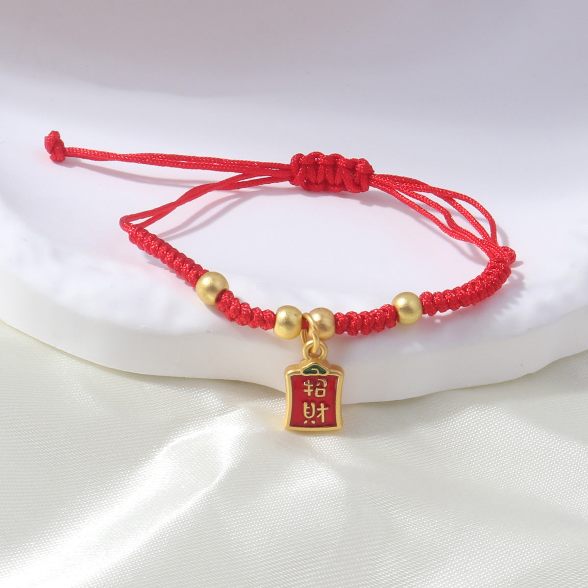 Braided Red Rope Auspicious Language Butterfly Fortune Cat Safe Joy Bracelets