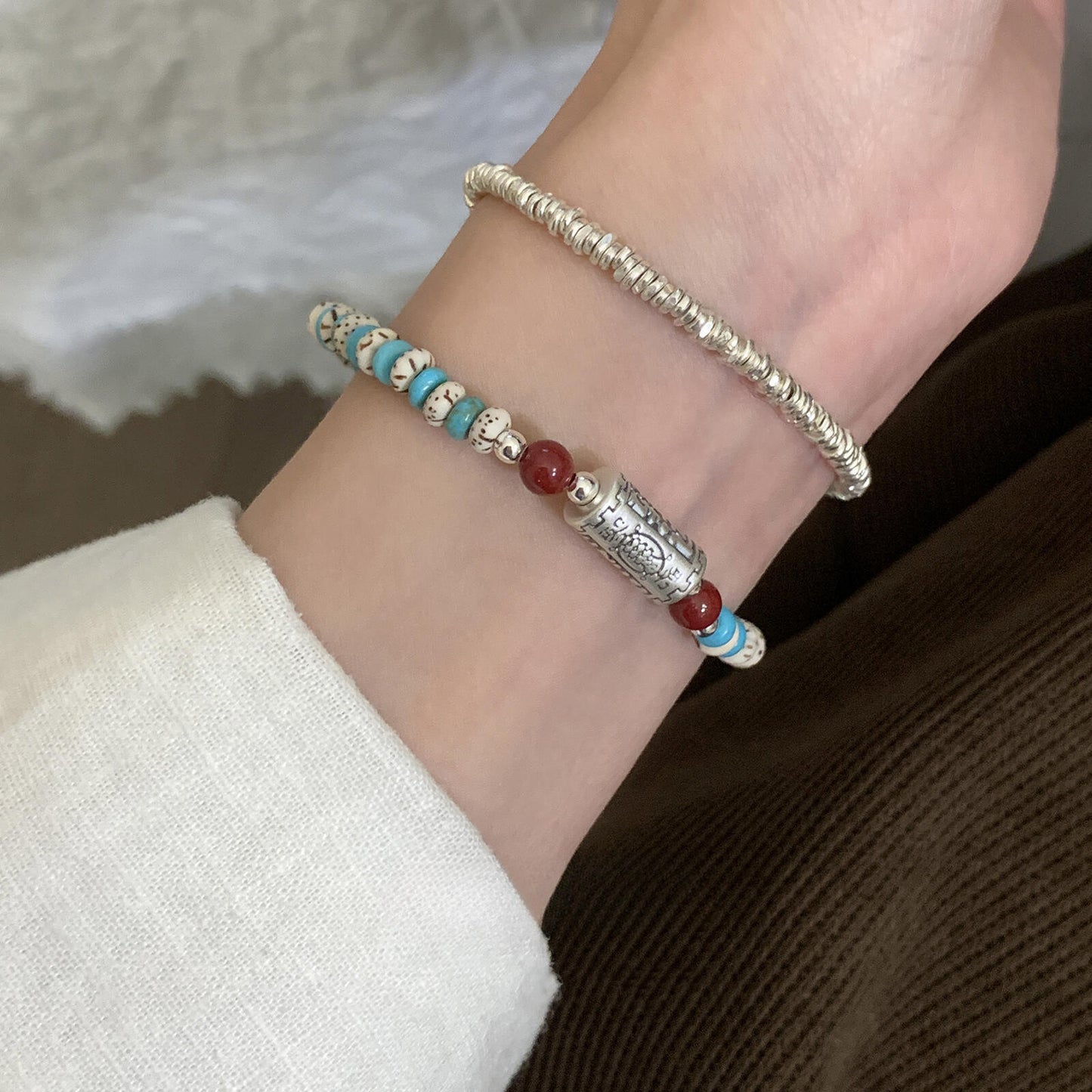 Women's Chinese Style Pure Sier National Simple Bracelets