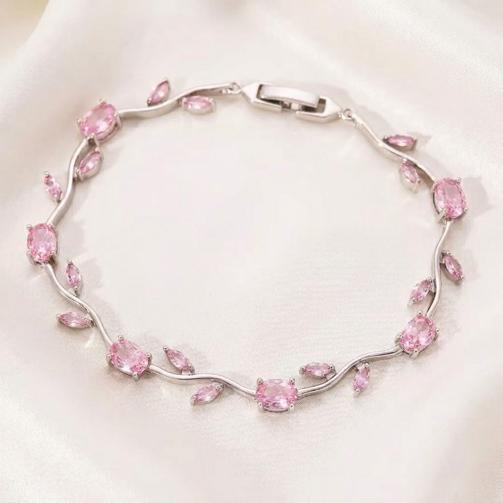 Women's Colorful Tulip Korean Zircon Style Full Diamond Bracelets