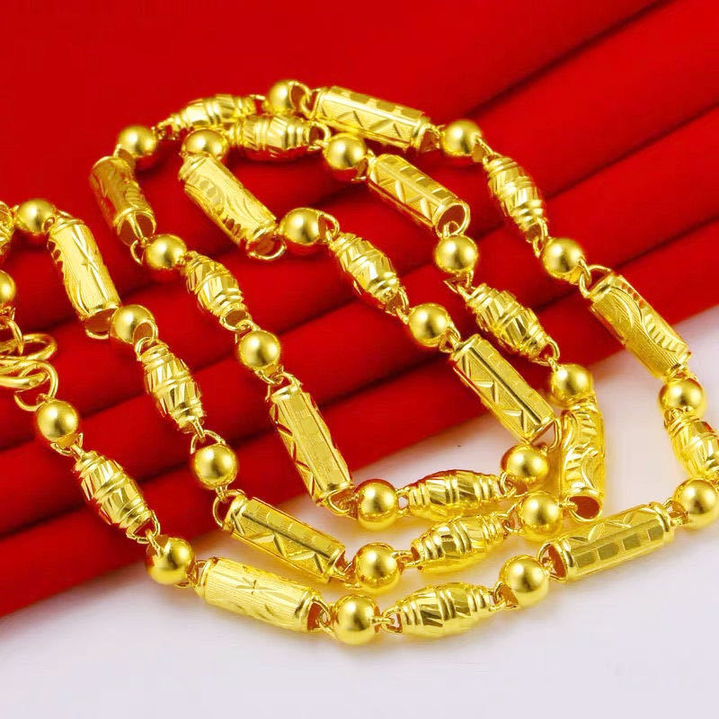 Men's Gold Cloth Pattern Dragon No Color Fading Necklace
