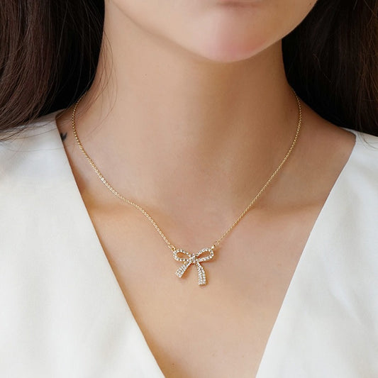 Luxury Bow Temperamental Minority Design Clavicle Chain Necklaces