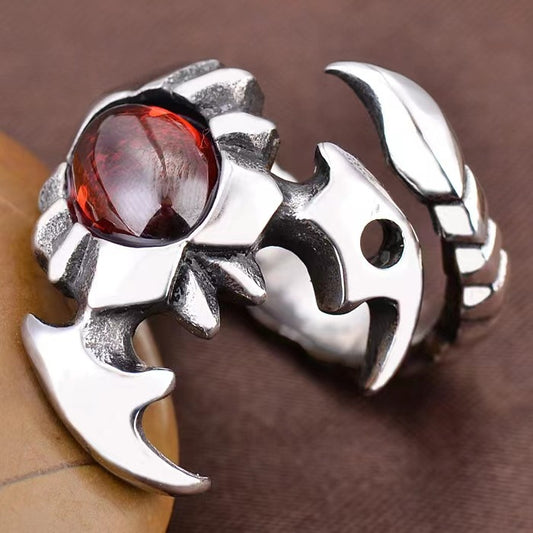 Men's Scorpion Korean Single Vintage Ruby Hipster Ring