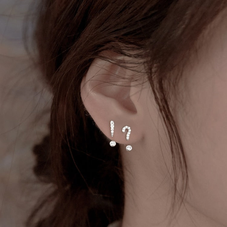 Women's Question Mark Fashionable Simple Niche Design Small Stud Earrings