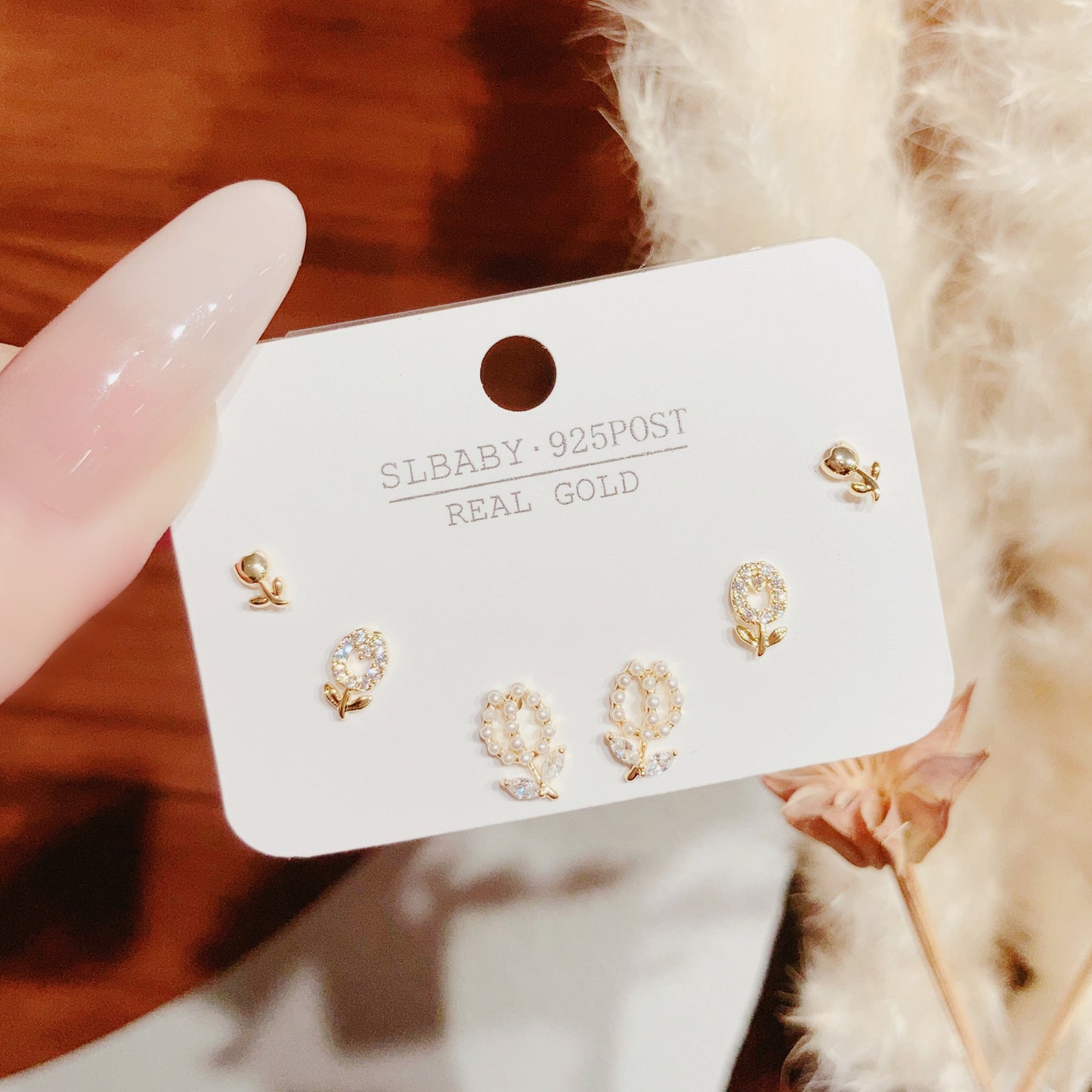 Summer Simple Style Temperament Three Pairs Of Butterfly Rings