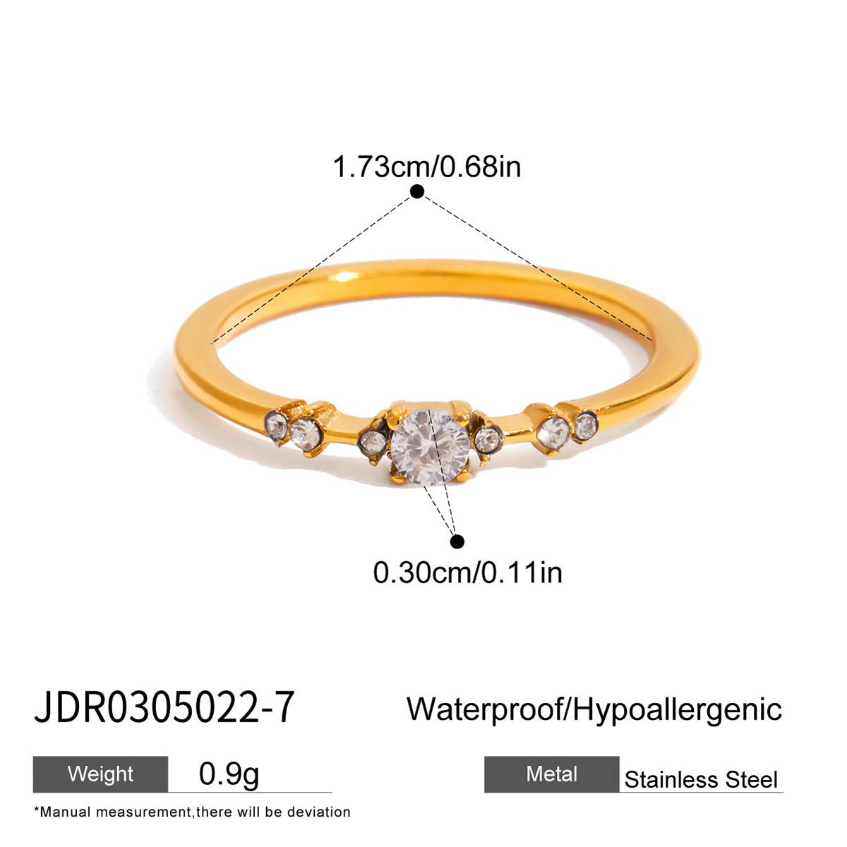Stainless Steel Dropper Zircon Titanium Light Luxury High Sense Ring