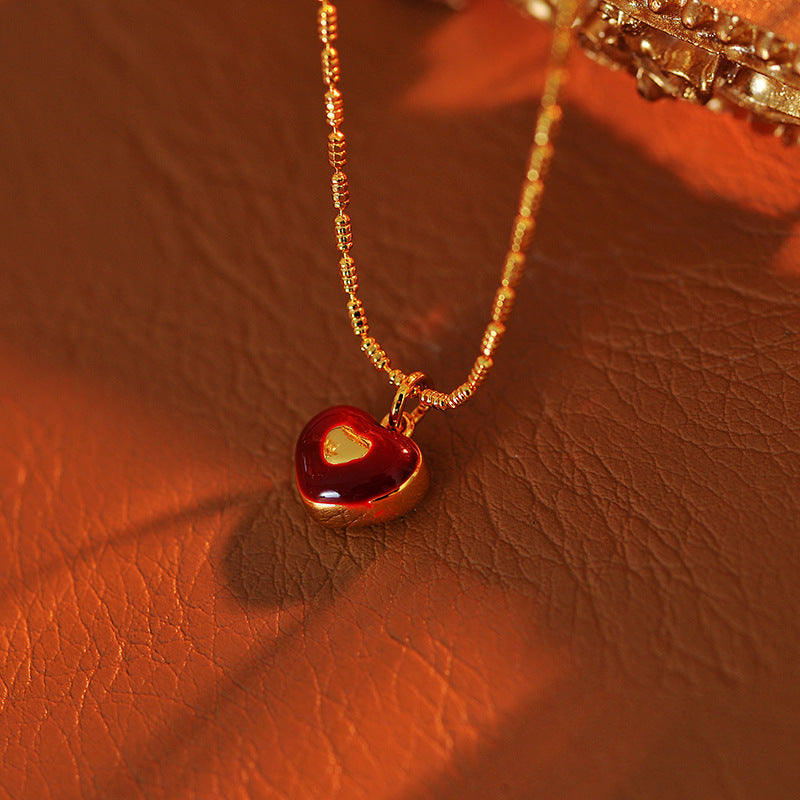 Women's Red Glaze Love Light Luxury Temperament Necklaces