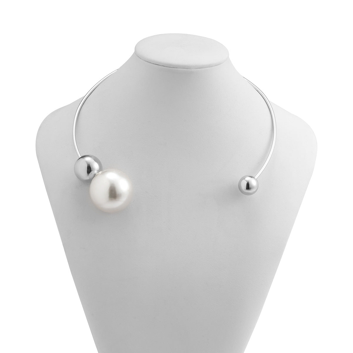 Simple Geometric Personality Ball Clavicle Chain Design Open Cold Collar