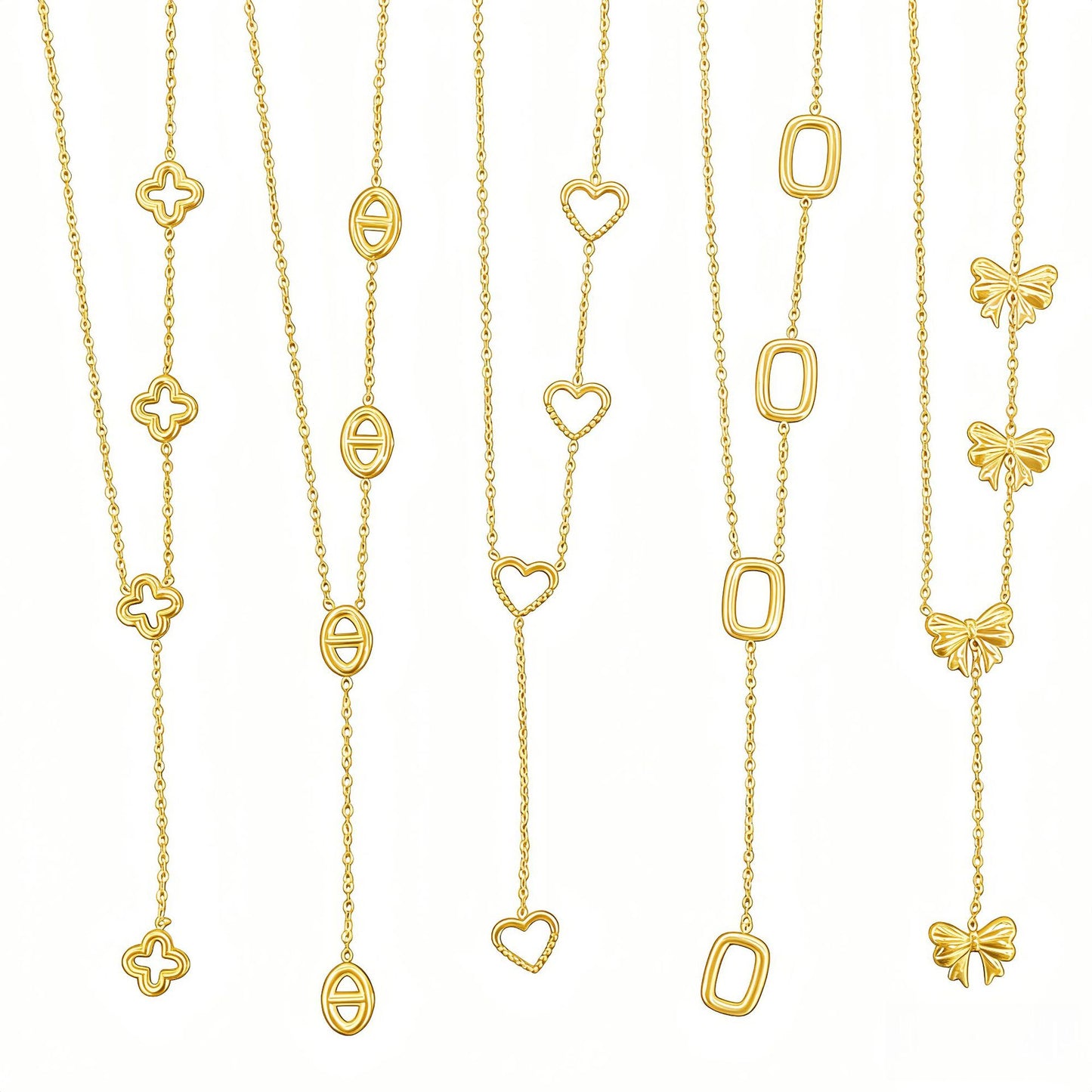 Stainless Steel Gold Combination Not Easy To Fade Light Luxury Jewelry Set
