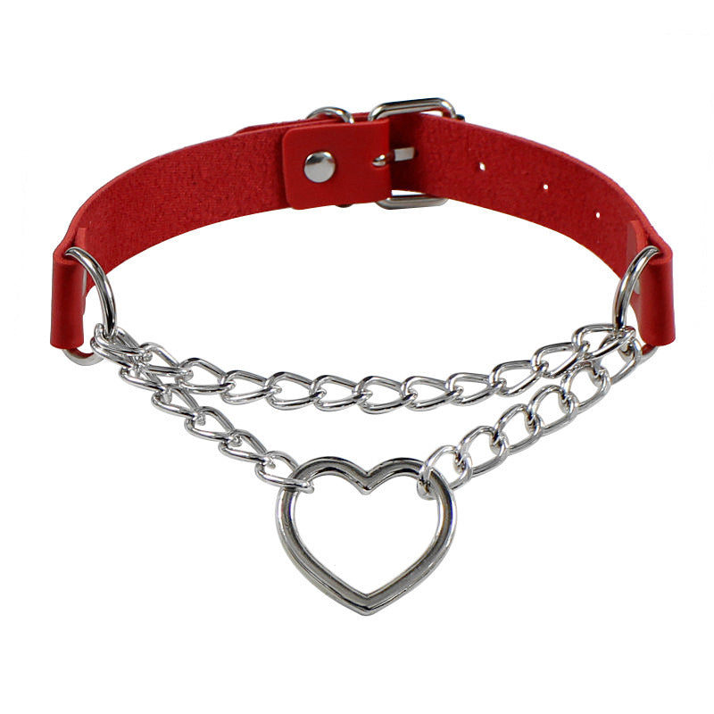 Shaped Chain Neckband Fashion Leather Love Necklaces