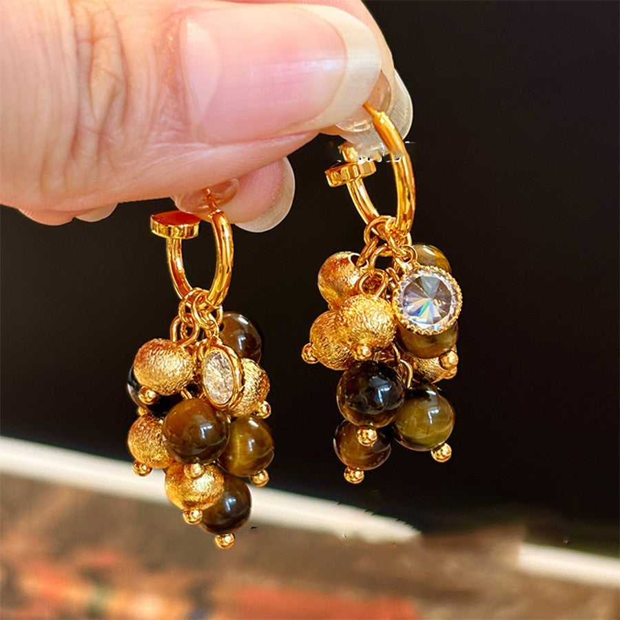 Women's Round Flower Vintage Ethnic Style Ear Niche Rings