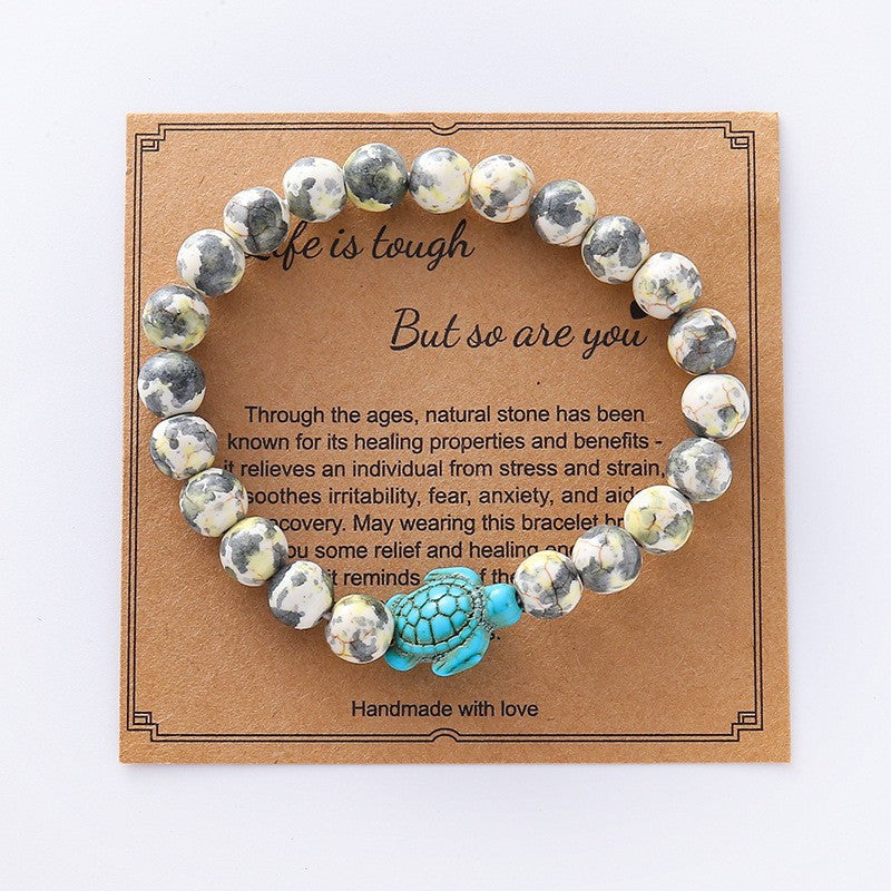 Women's Hand Cross Color Wooden Bead Beaded Bracelet