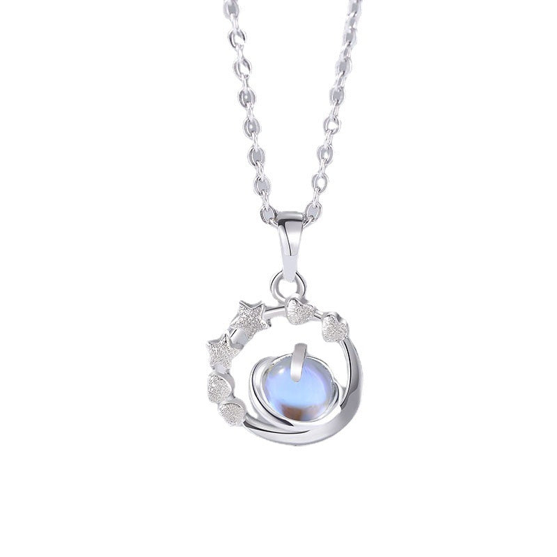Female Light Luxury Minority Fashion Moonstone Clavicle Necklace