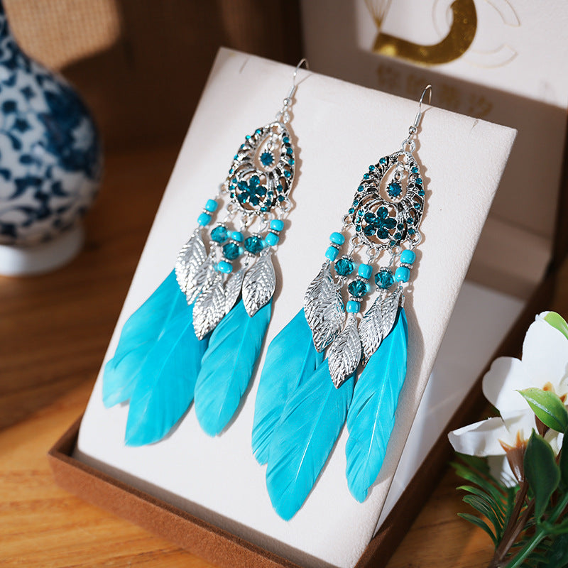 Feather Leaves Spot Drill Alloy Your Earrings