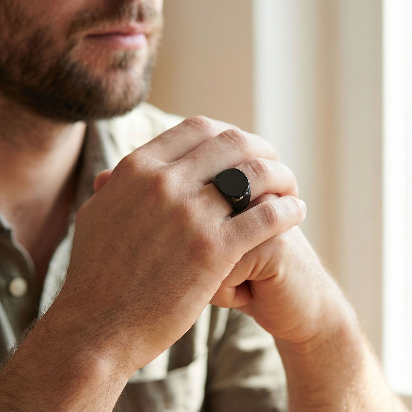 Steel Stainless Can Carve Writing Design Laser Rings