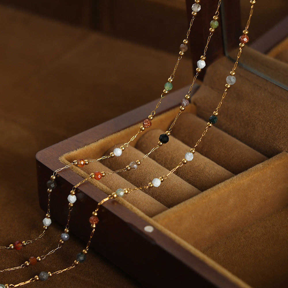 Minimalist Style Fashion Personality Geometric Mix Match Natural Stone Beaded Jewelry Set