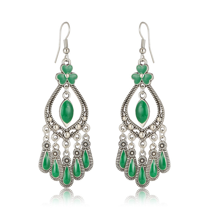 Your Delicate Dripping Oil Retro Alloy Small Ethnic Earrings