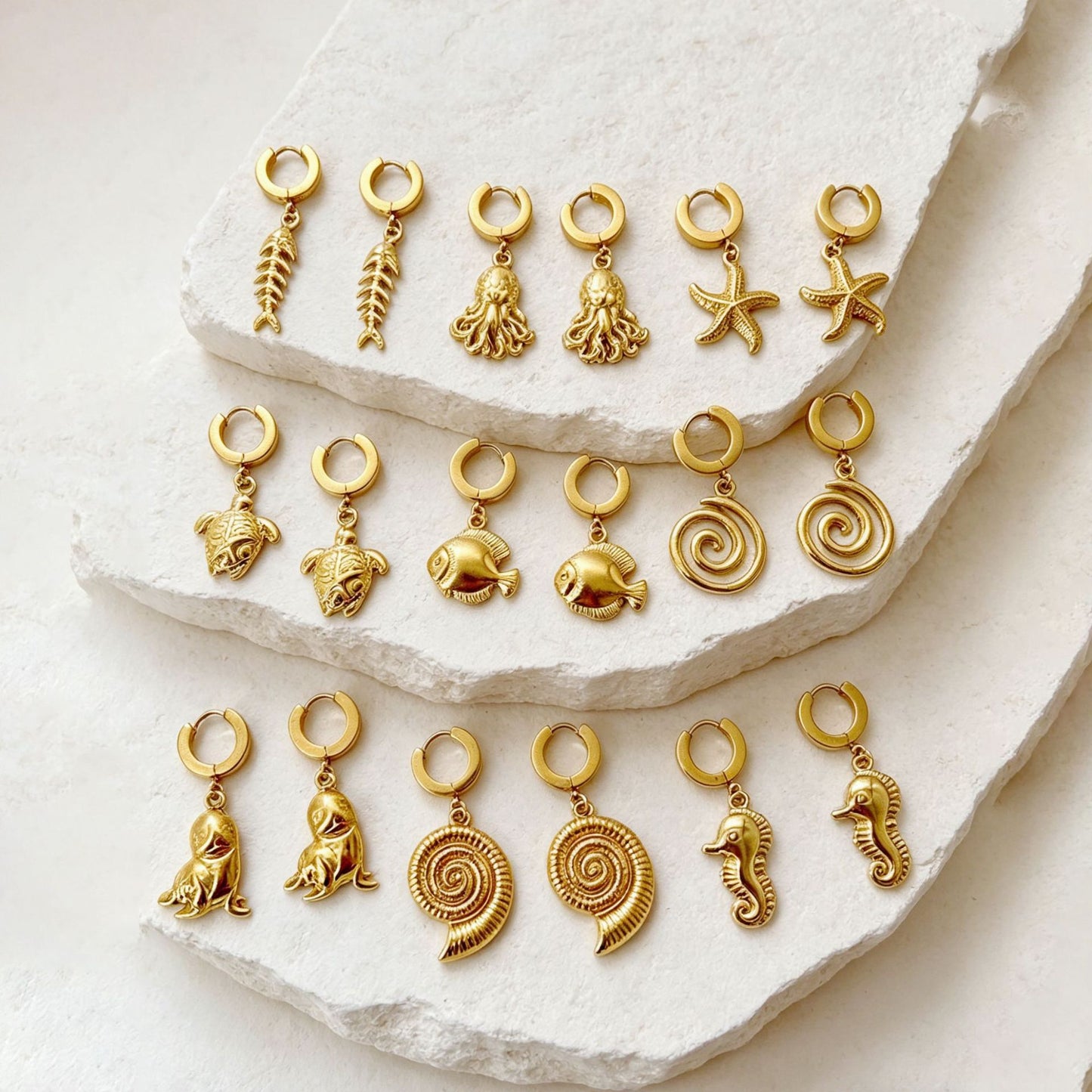 Women's Retro High-grade Stainless Steel Ocean Style Light Luxury Earrings
