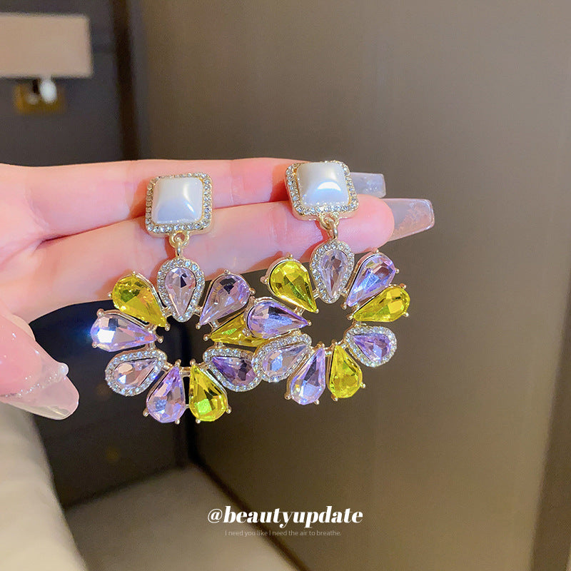 Sier Water Drop Flower Pearl French Retro Minority Affordable Luxury Rings
