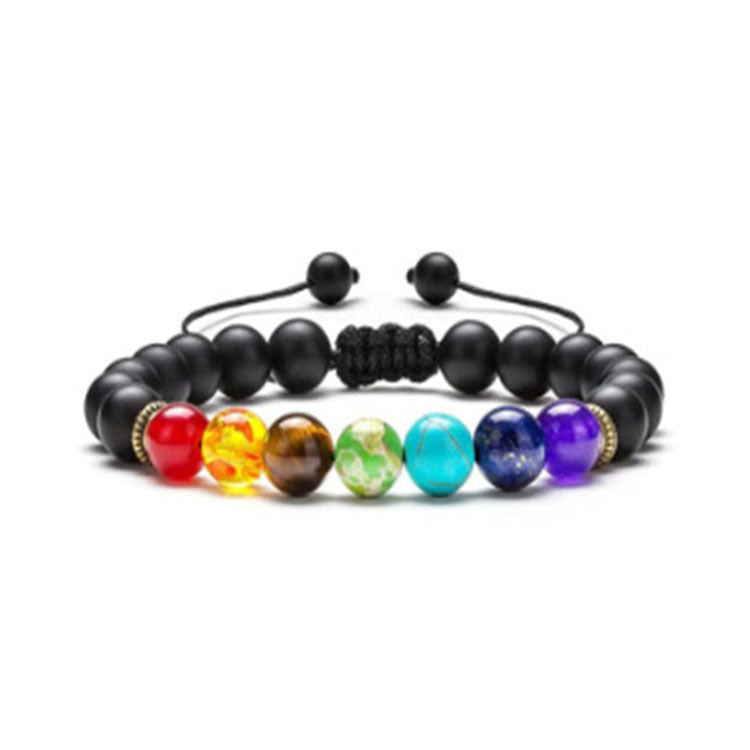 Volcanic Rock Colorful Natural Stone Beads Brace Bracelet