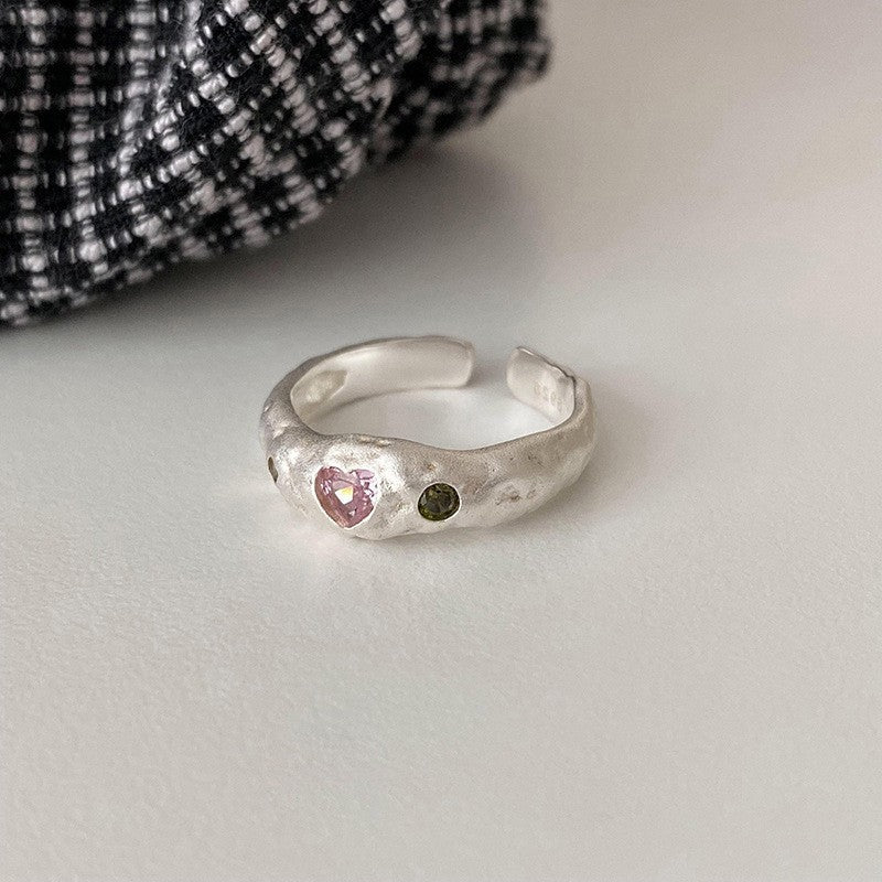 Loving Heart Zircon Female Sweet Cool Rings
