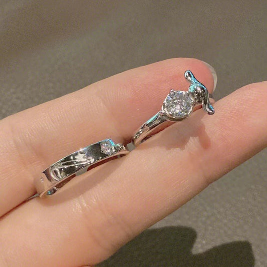 Women's & Men's Pair Birthday Gifts For Cartoon Simple Rings