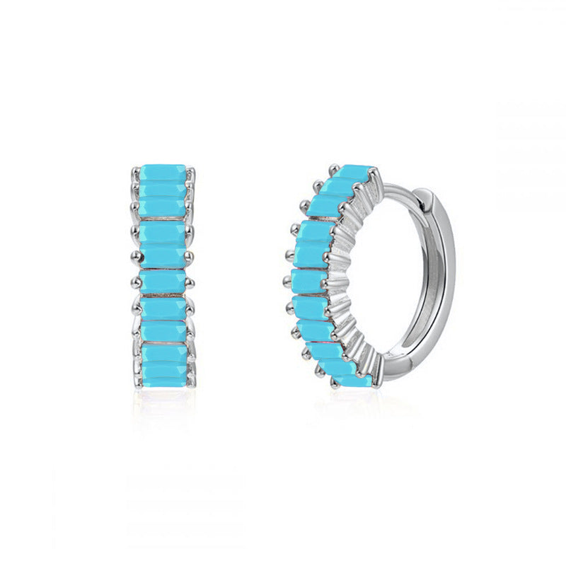Light Luxury Sier Needle Geometric Ear Female Water Drop Leaf Stud Earrings