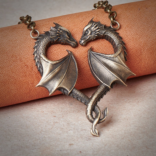 Dragon Love Heart Symbol Medieval Jewelry Necklaces