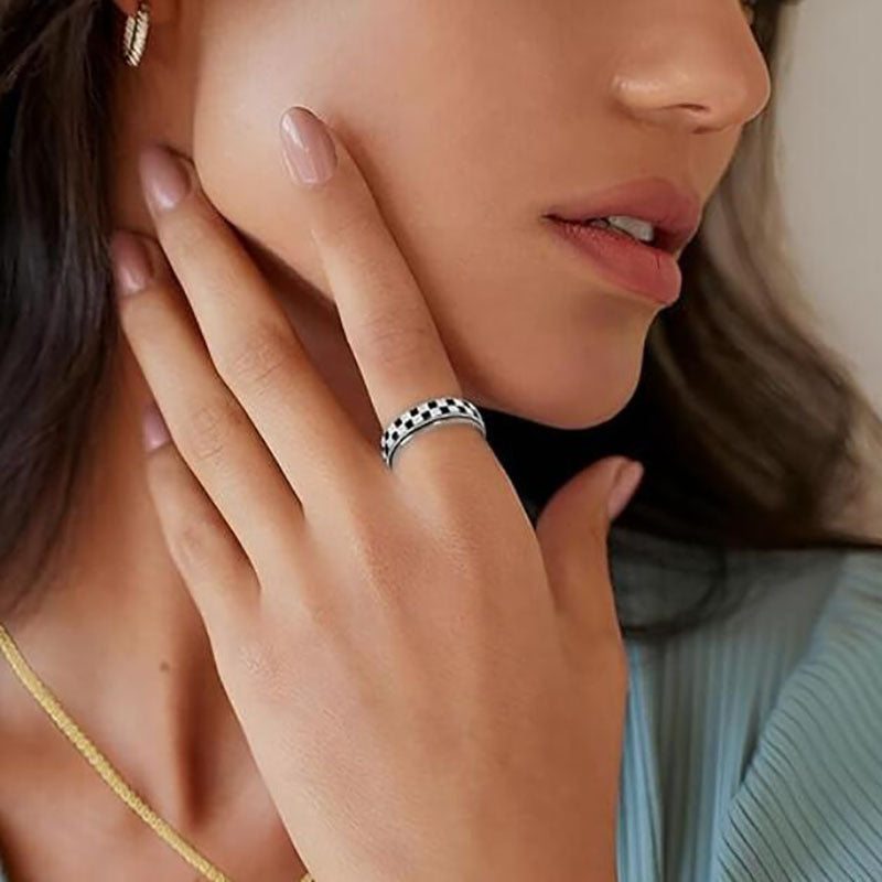 Fashion Open Adjustable Rotatable Stainless Steel Rings
