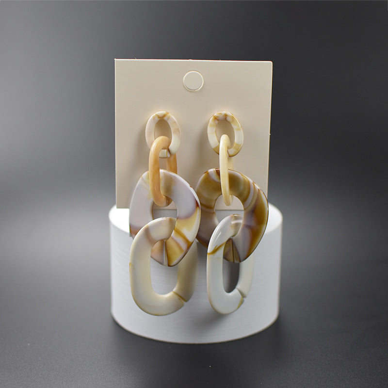 Exaggerated Large Popular Geometric Acrylic Plate Rings