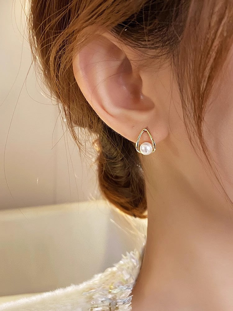 Quality Sier Korean Style Simple Light Stud Earrings
