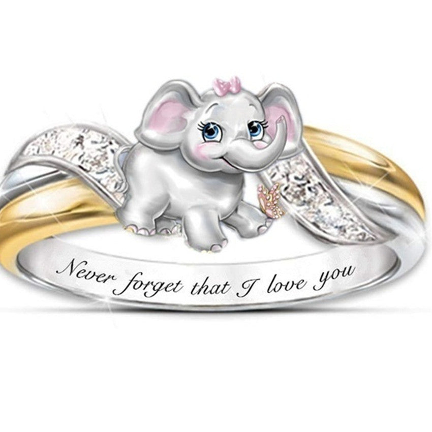 Women's Popular Bee Lettering Creative Animal Shape Ring