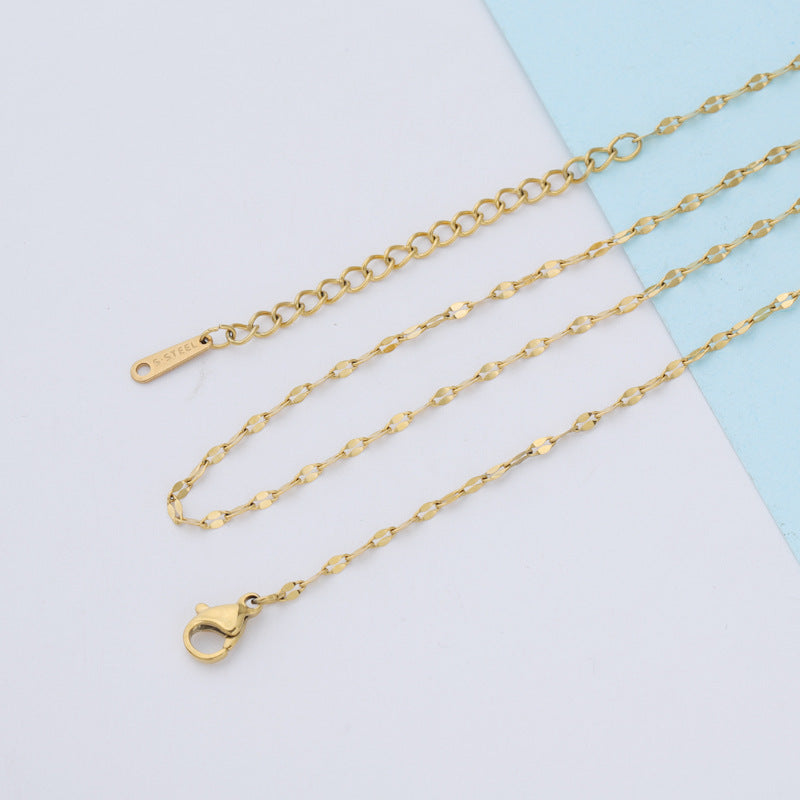 Stainless Steel Chain Lip Clavicle Basic Necklaces