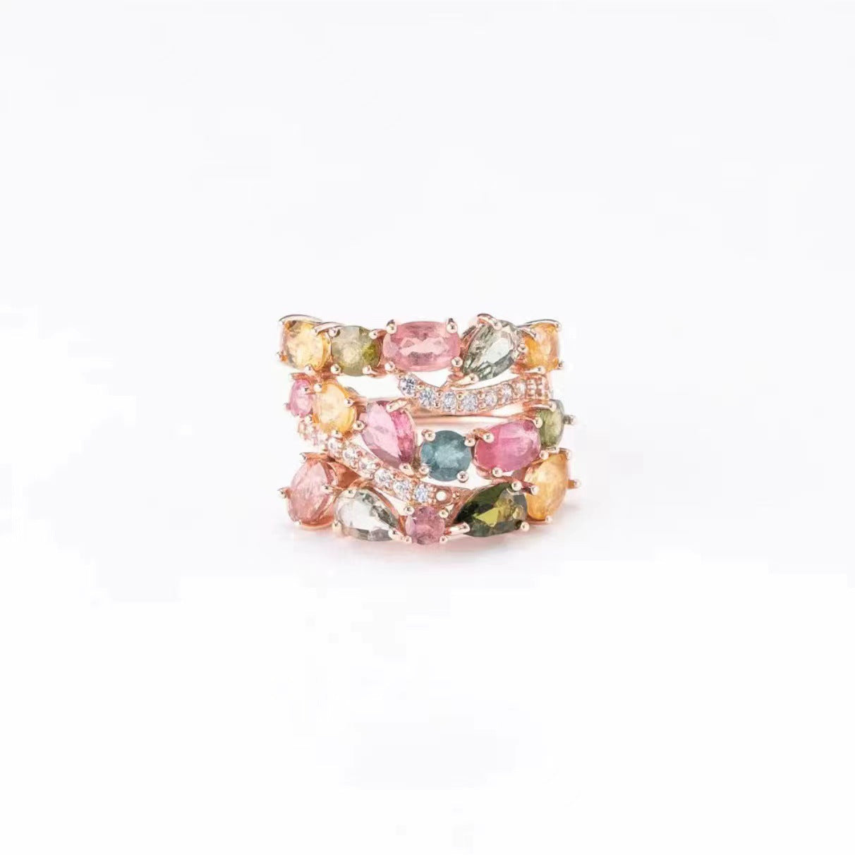 Imitation Natural Tourmaline Diamond Candy Color Jewelry Set