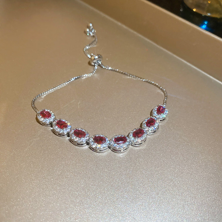 Women's Austrian Bright Gem Flower Light Luxury High-grade Court Style Fashion Bracelets