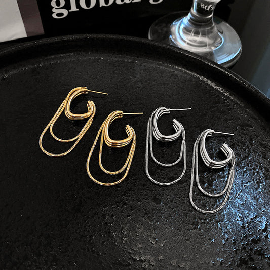 High-grade Light Luxury Cold Style Chain Earrings