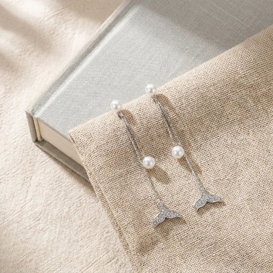 Women's Sweet Elegant Fishtail Pearl Tassel Fashionable High-grade Earrings