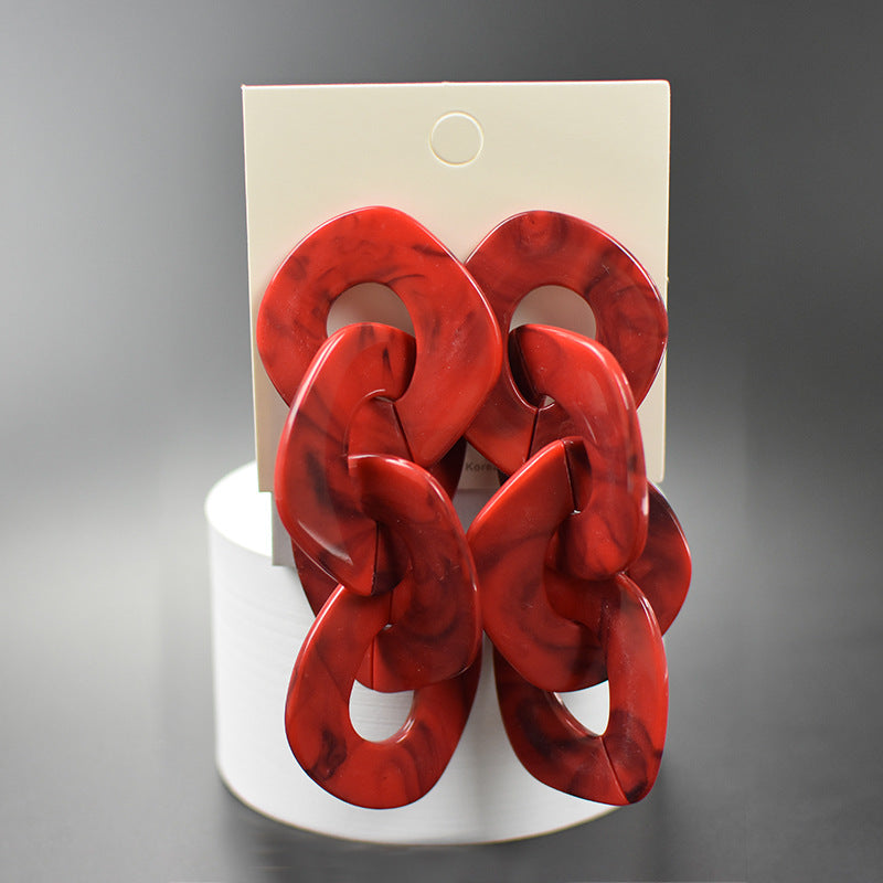 Exaggerated Large Popular Geometric Acrylic Plate Rings
