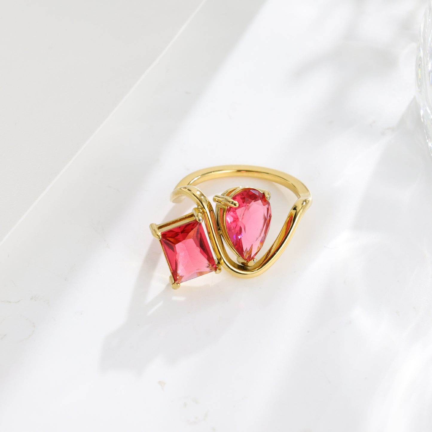 Gift Gemstone Stainless Steel Colored Gems Female Rings