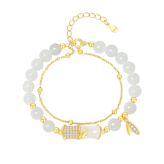 Jade Bamboo Chinese Style Niche National Festival Bracelet