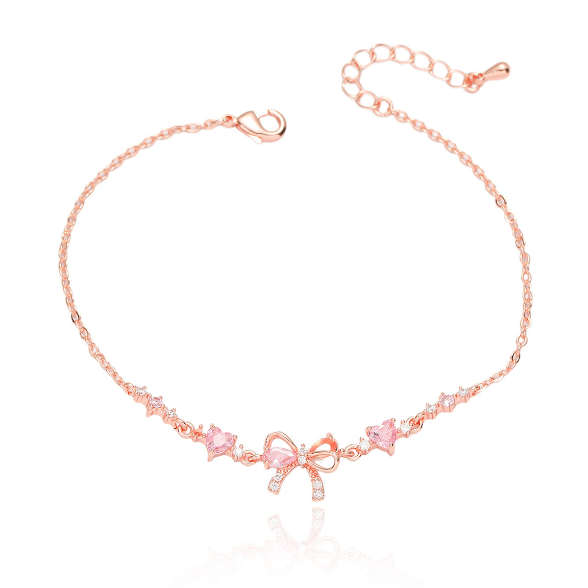 Female Sweet Trend Bow Simple Zircon Niche Love Necklaces