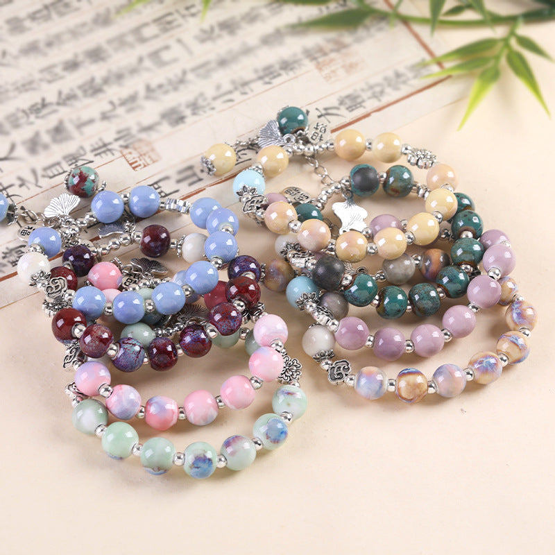 Ceramic Good-looking Stall Design Ginkgo Leaf Bracelet