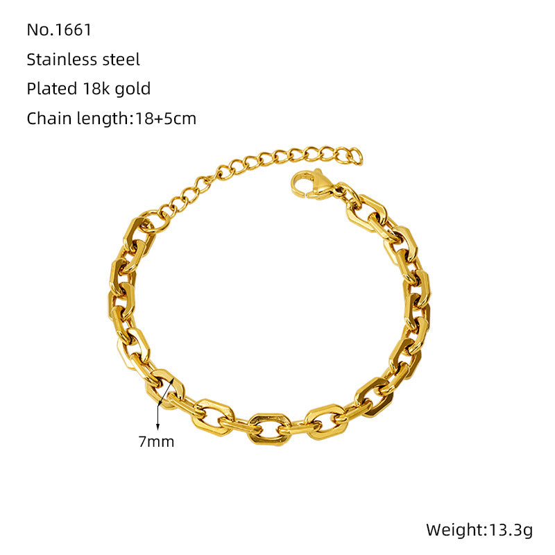 Women's & Men's Vachette Clasp Fashion Day Font Oval Bracelets