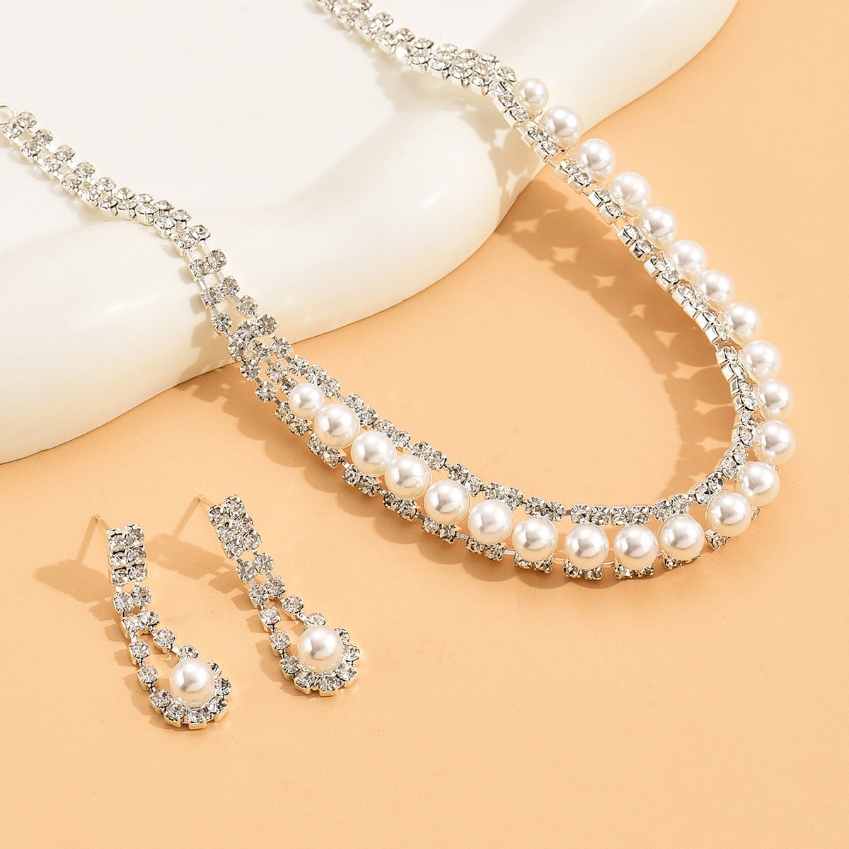 Popular Dinner Rhinestone Pearl Wind Sweet Tennis Clavicle Bracelets