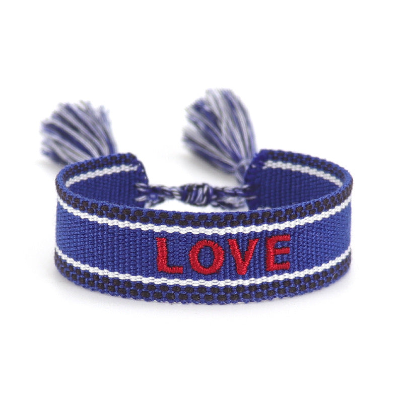 Women's Letter Carrying Strap Hand-woven Tassel Can Bracelets