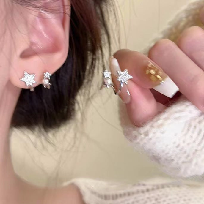 Women's Fashion Pearl Star Zircon For Design High-grade Light Earrings