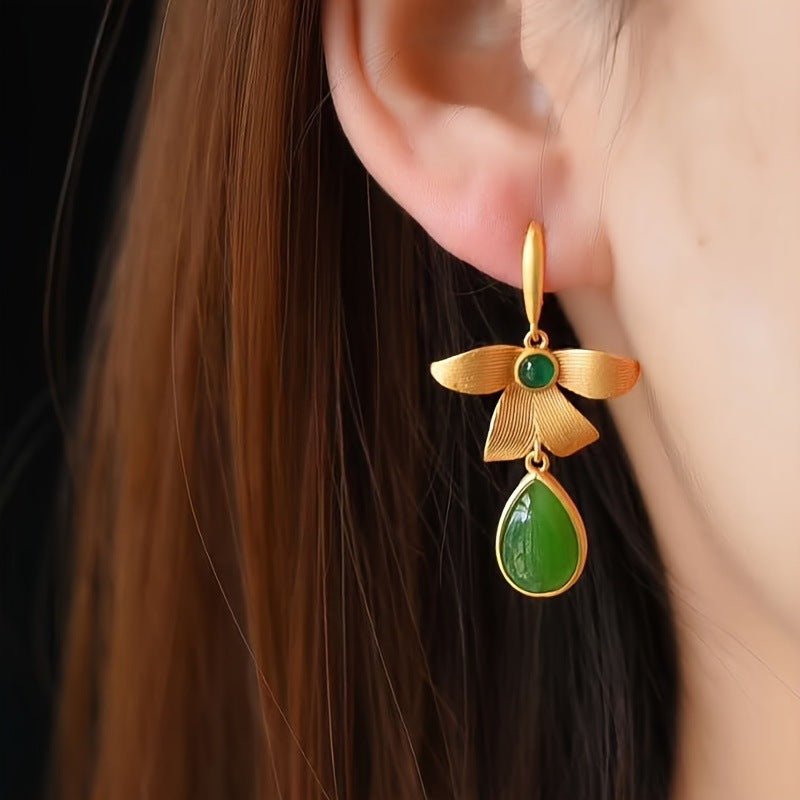 Women's Style Bamboo Leaf Scallop Ethnic Elegant Earrings