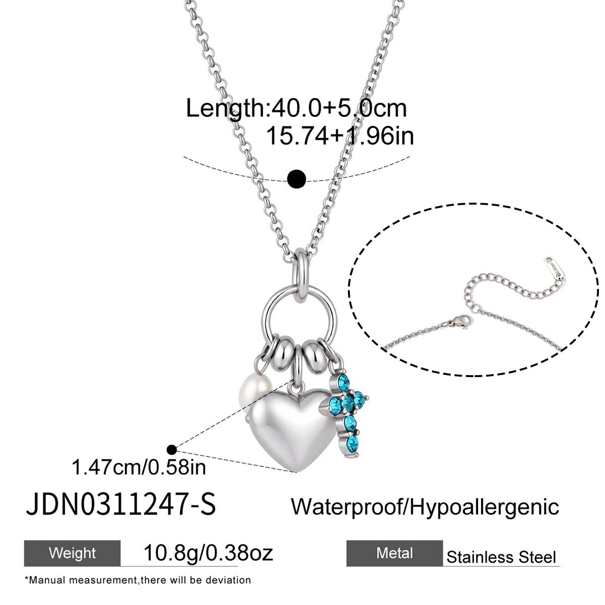 Heart-shaped Zircon Titanium Steel Female Light Luxury Minority Necklaces