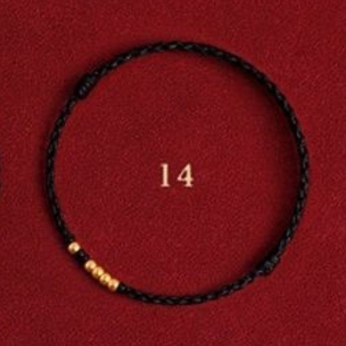 Law Alluvial Gold Lucky Beads Hand-woven Bracelets