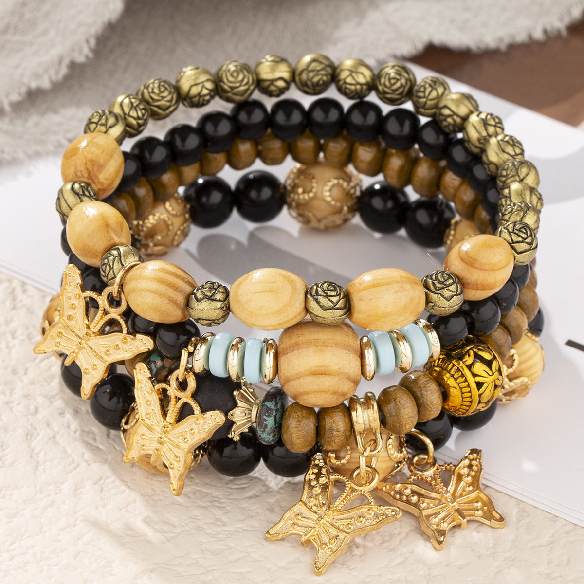 Women's Fashion Bohemian Style Wooden Bead Beaded Creative Bracelets